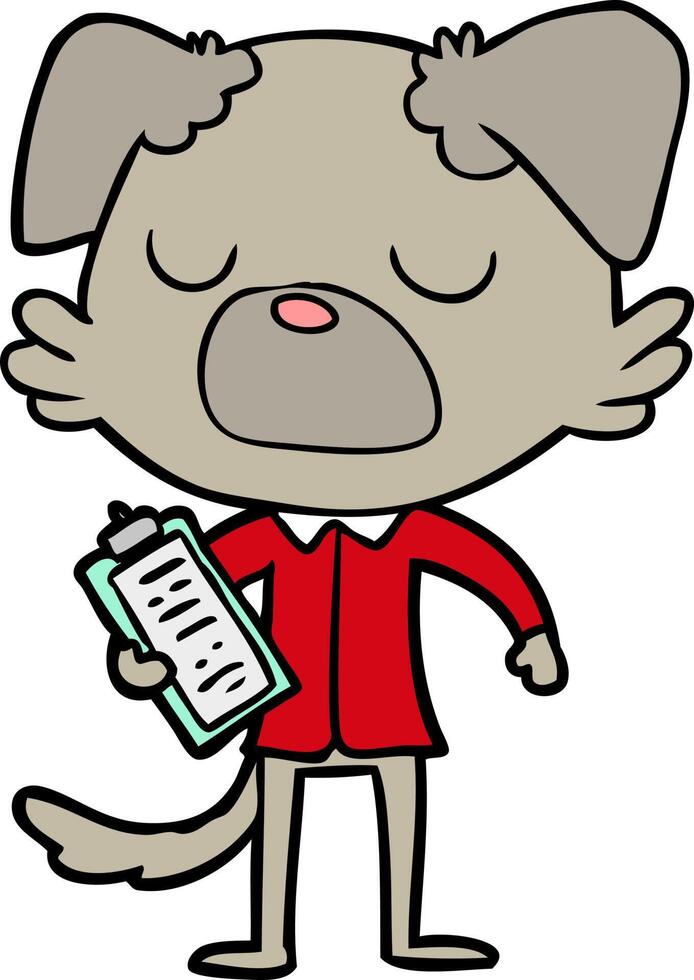 cartoon dog manager vector