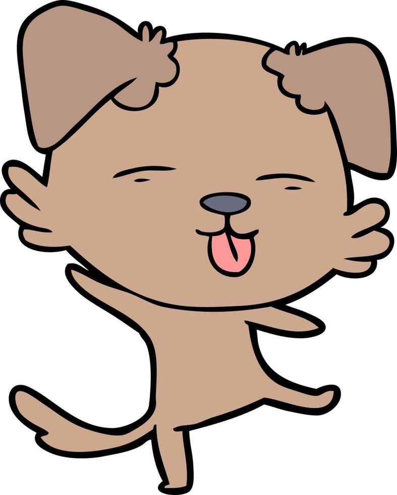 cartoon dancing dog vector