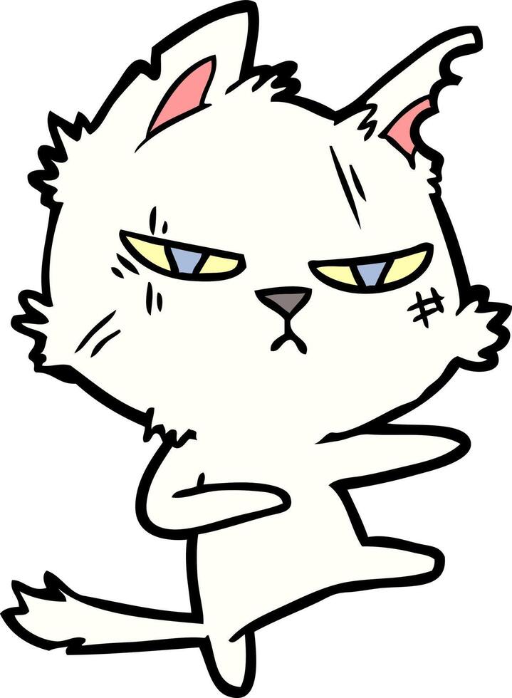 gato duro de dibujos animados vector