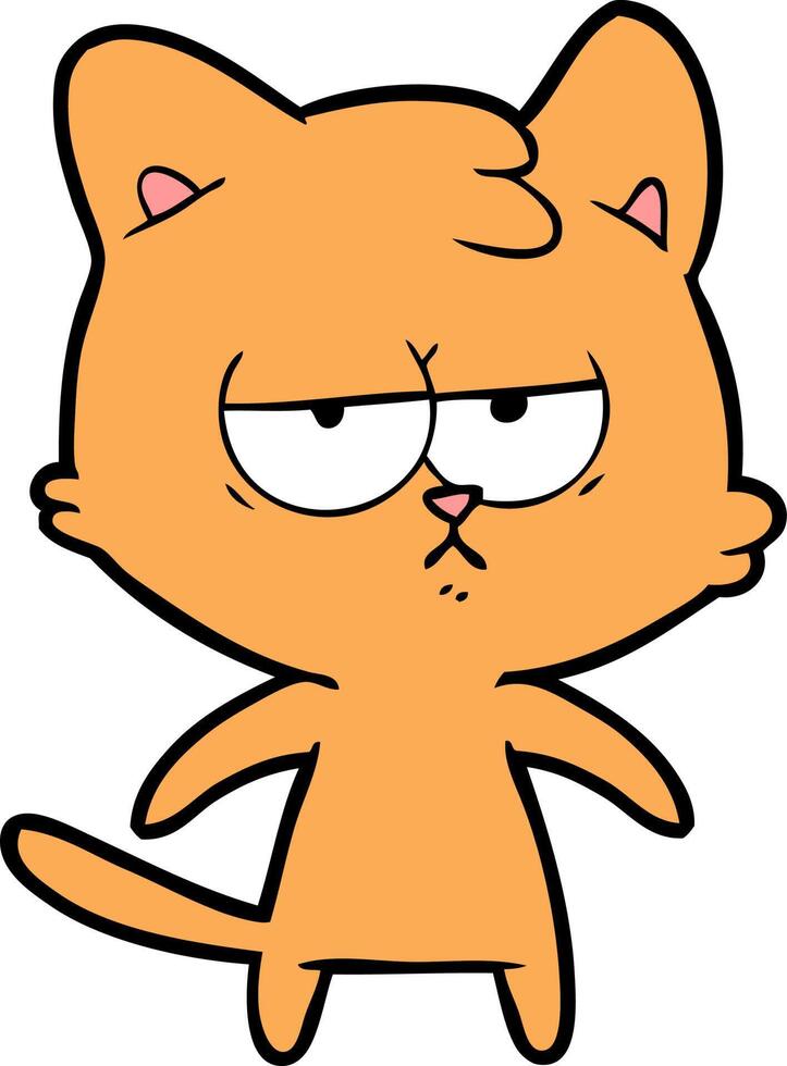 bored cartoon cat vector