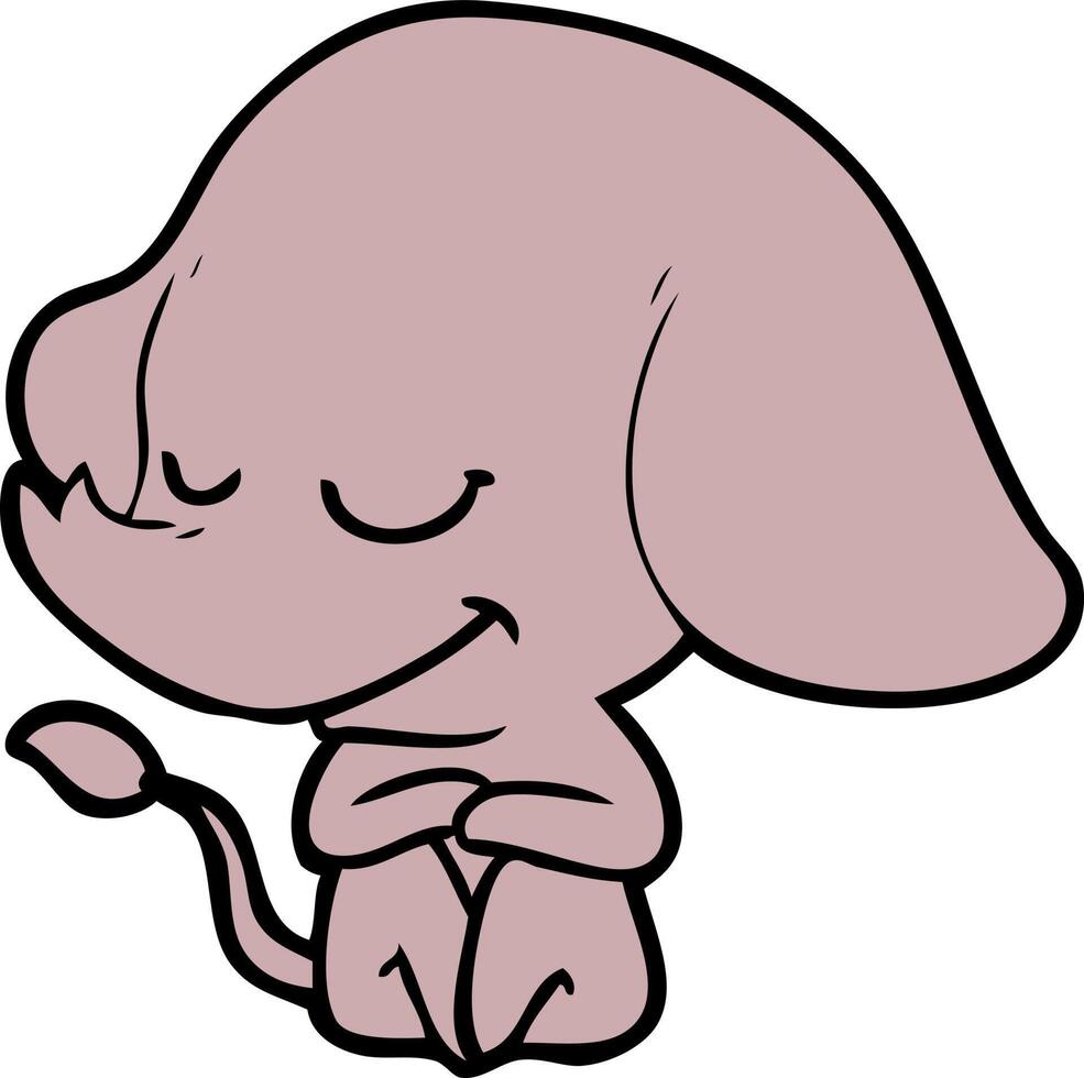 elefante sonriente de dibujos animados vector