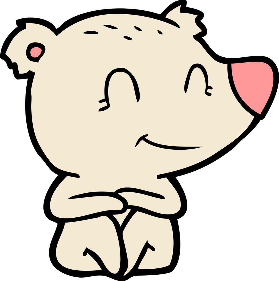 dibujos animados de oso polar sonriente vector