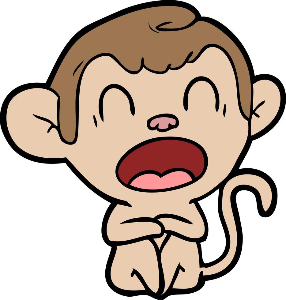 yawning cartoon monkey vector