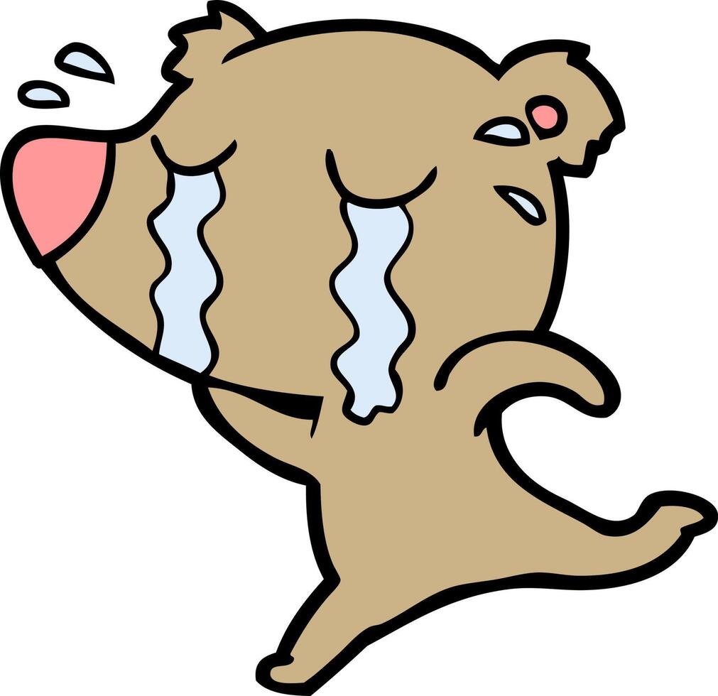 cartoon crying bear vector