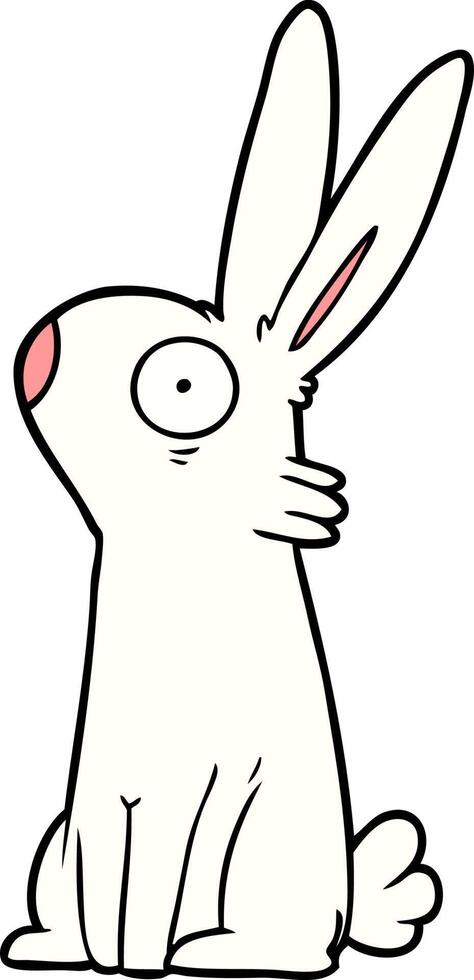 cartoon startled rabbit vector