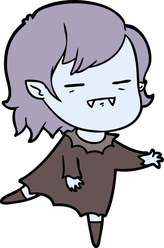 cartoon undead vampire girl vector