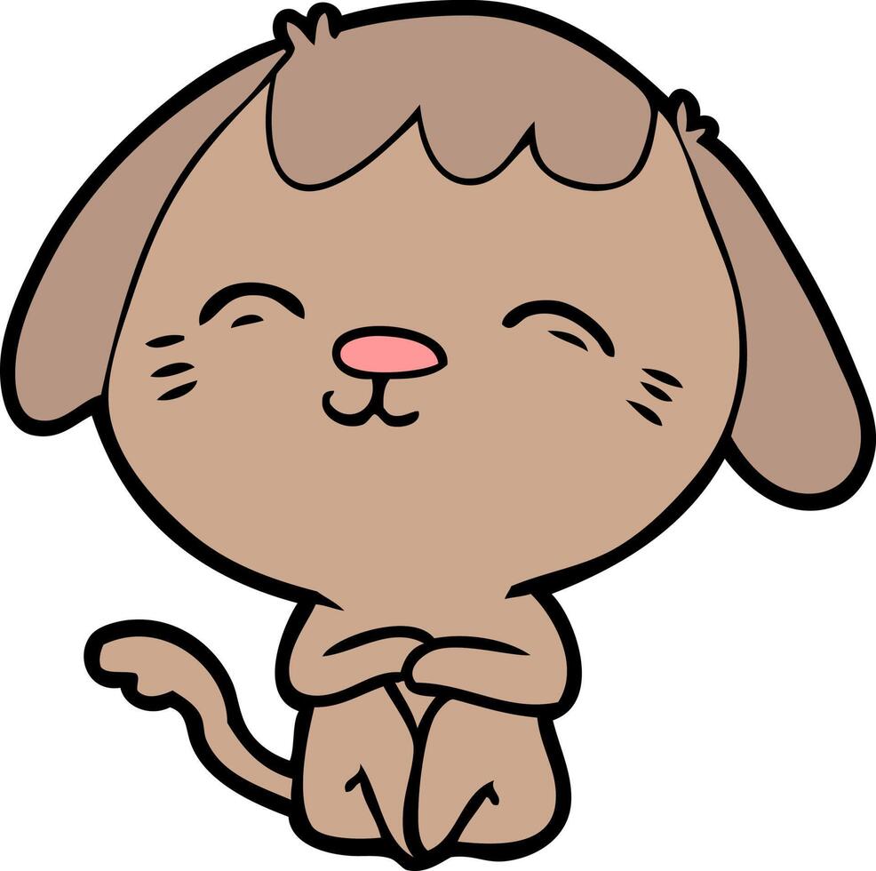 happy cartoon dog vector
