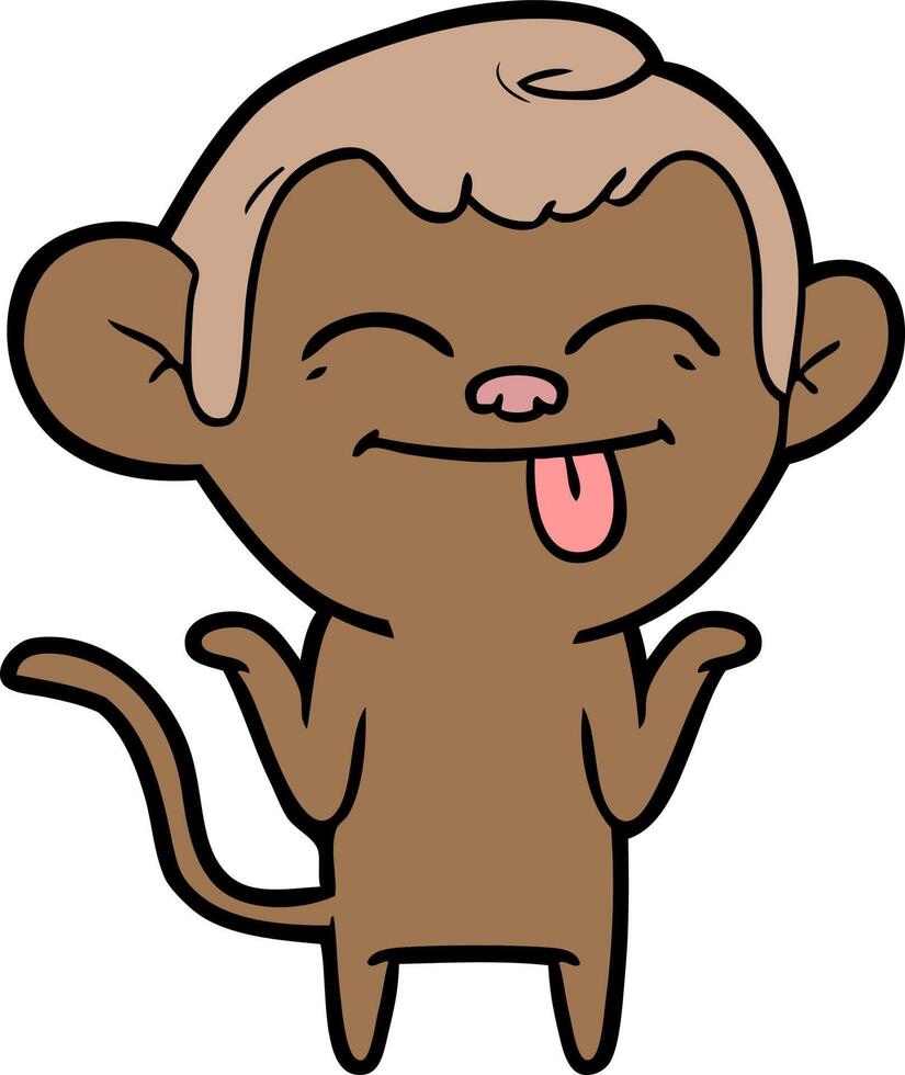 funny cartoon monkey vector