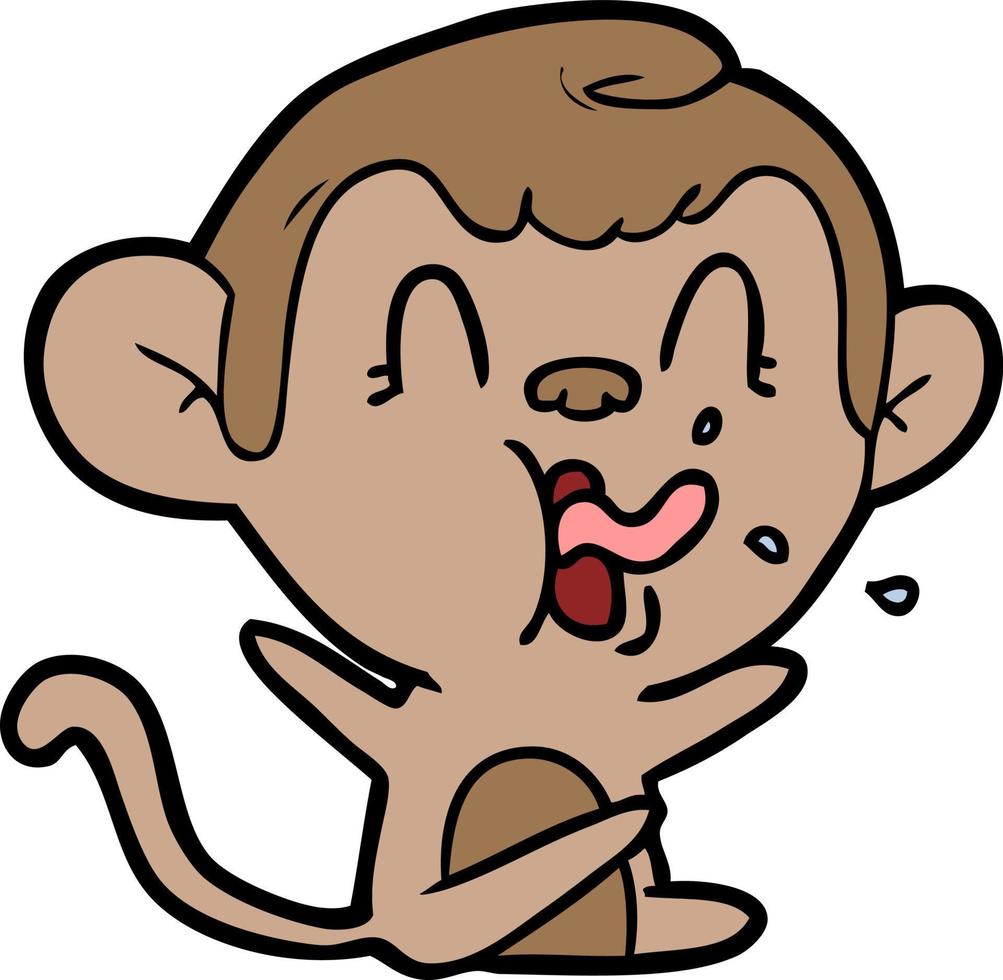 crazy cartoon monkey vector