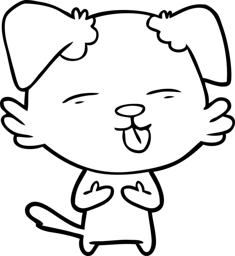 cartoon dog sticking out tongue vector