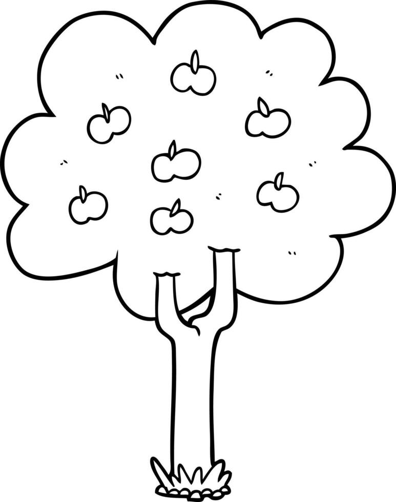 cartoon apple tree vector