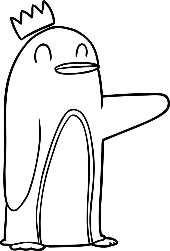 cartoon emperor penguin vector