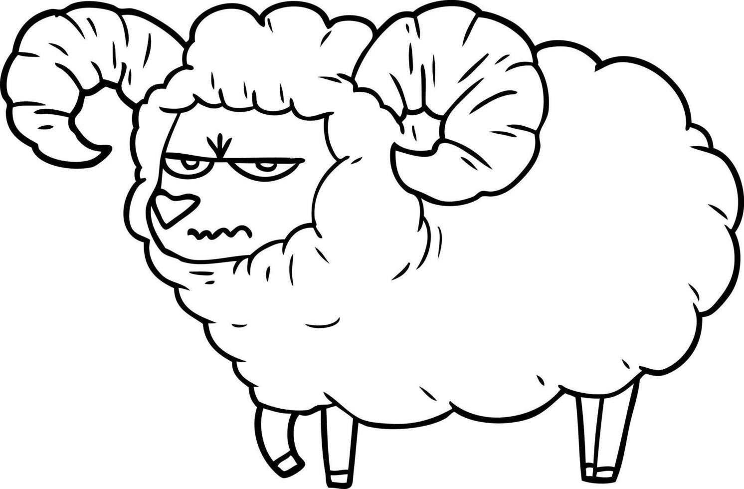 cartoon angry ram vector