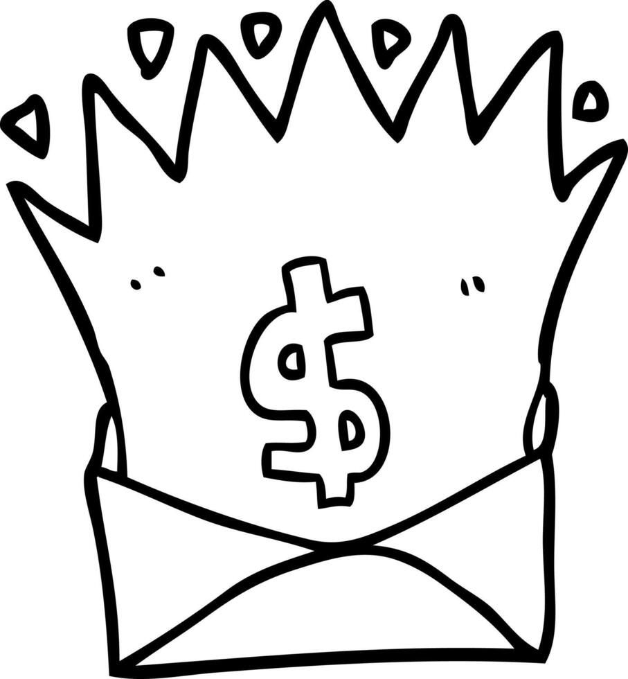 cartoon envelope with money sign vector