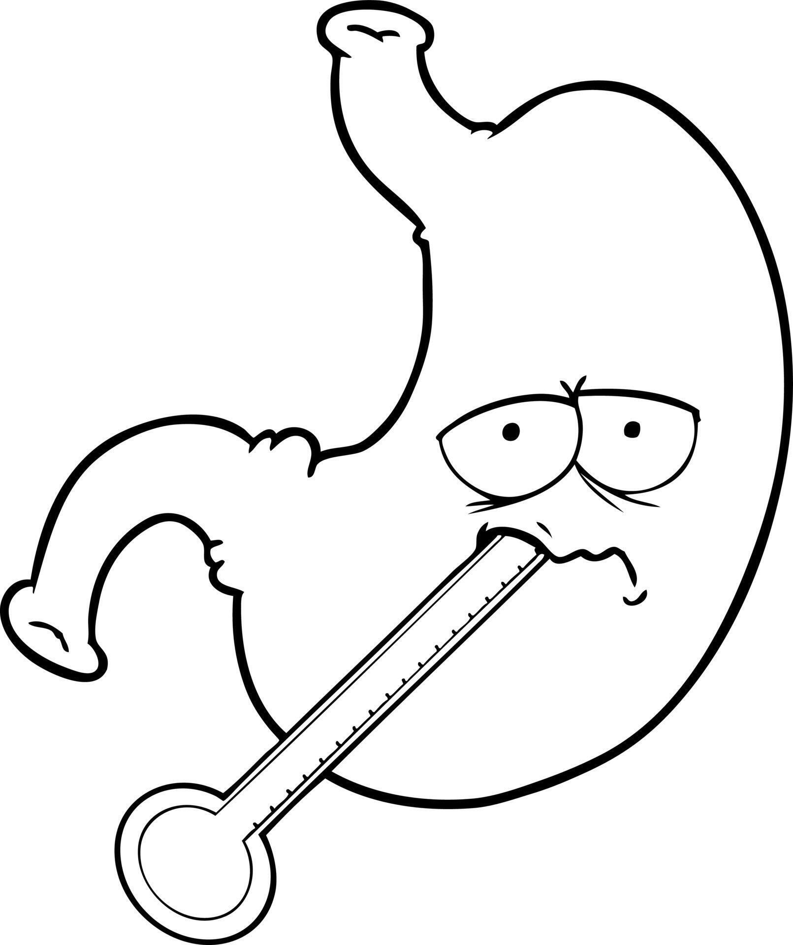 cartoon upset stomach 12549691 Vector Art at Vecteezy