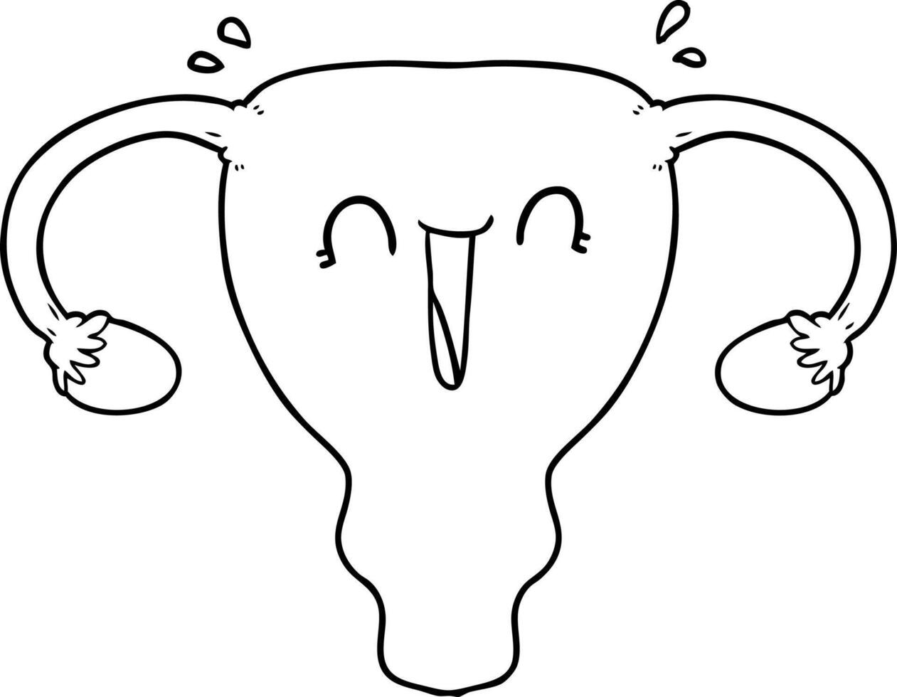 cartoon happy uterus vector