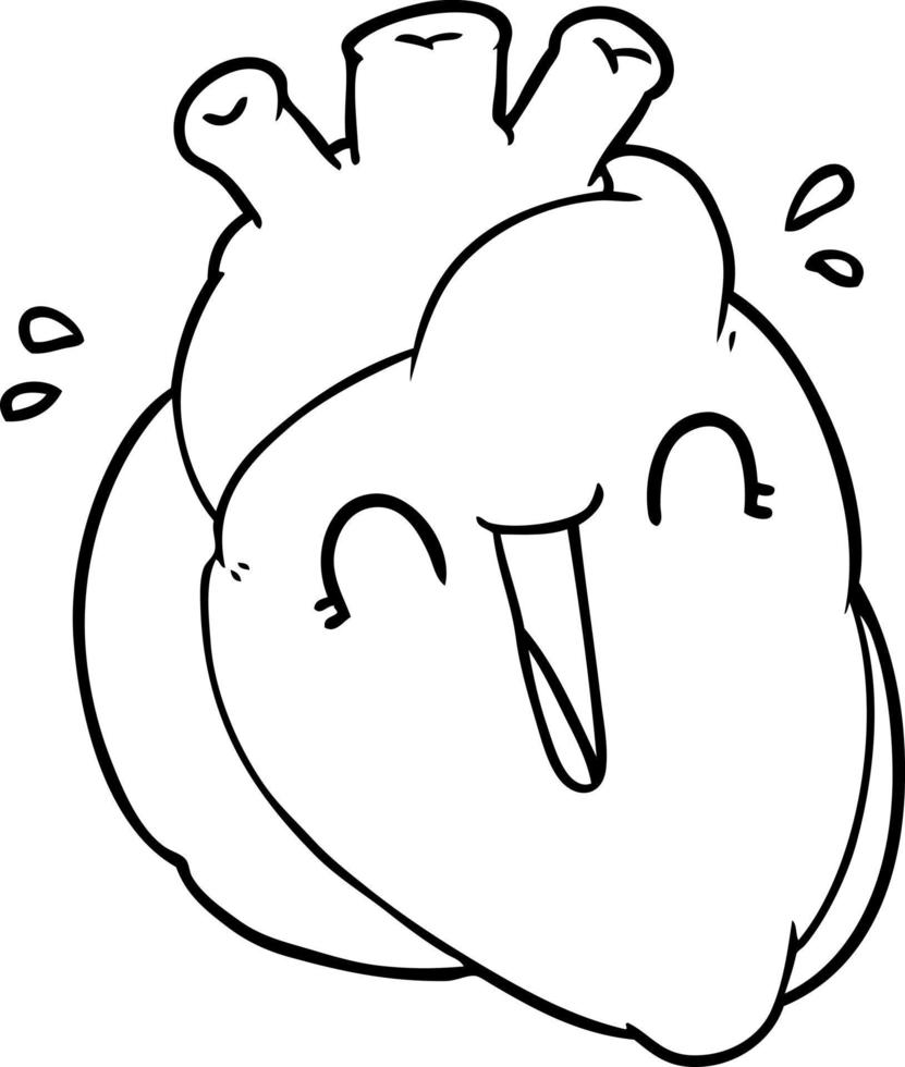 cartoon heart laughing vector