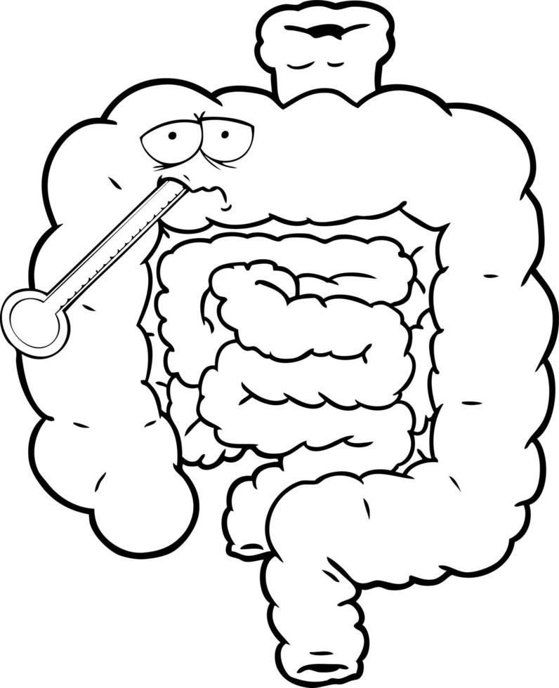 cartoon unhealthy intestines vector