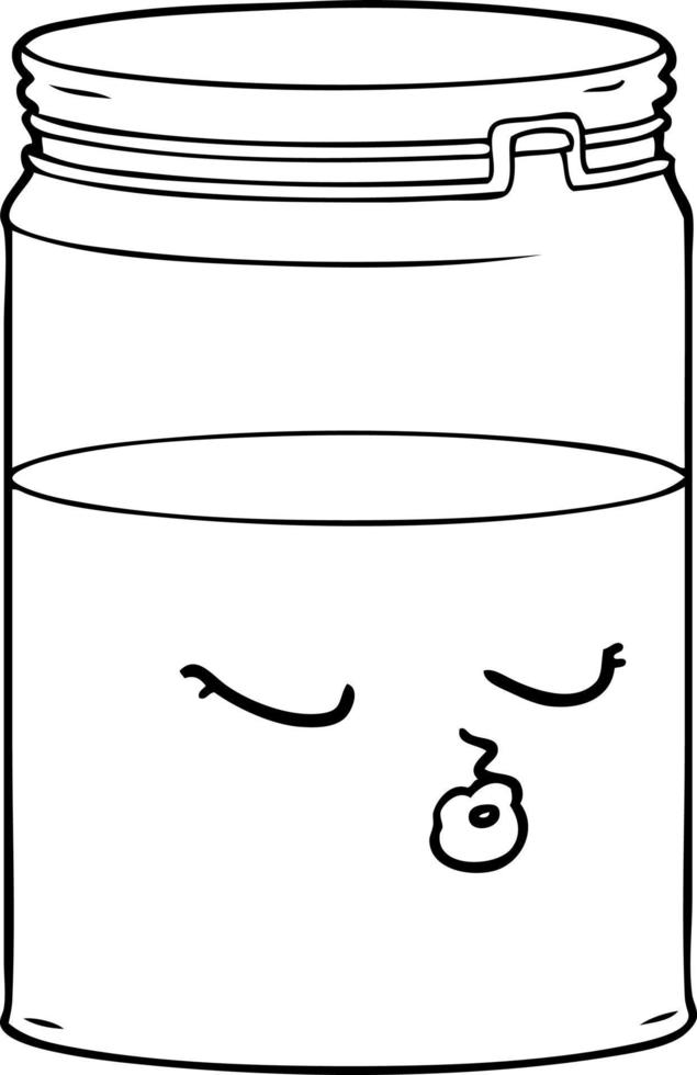 cartoon glass jar vector