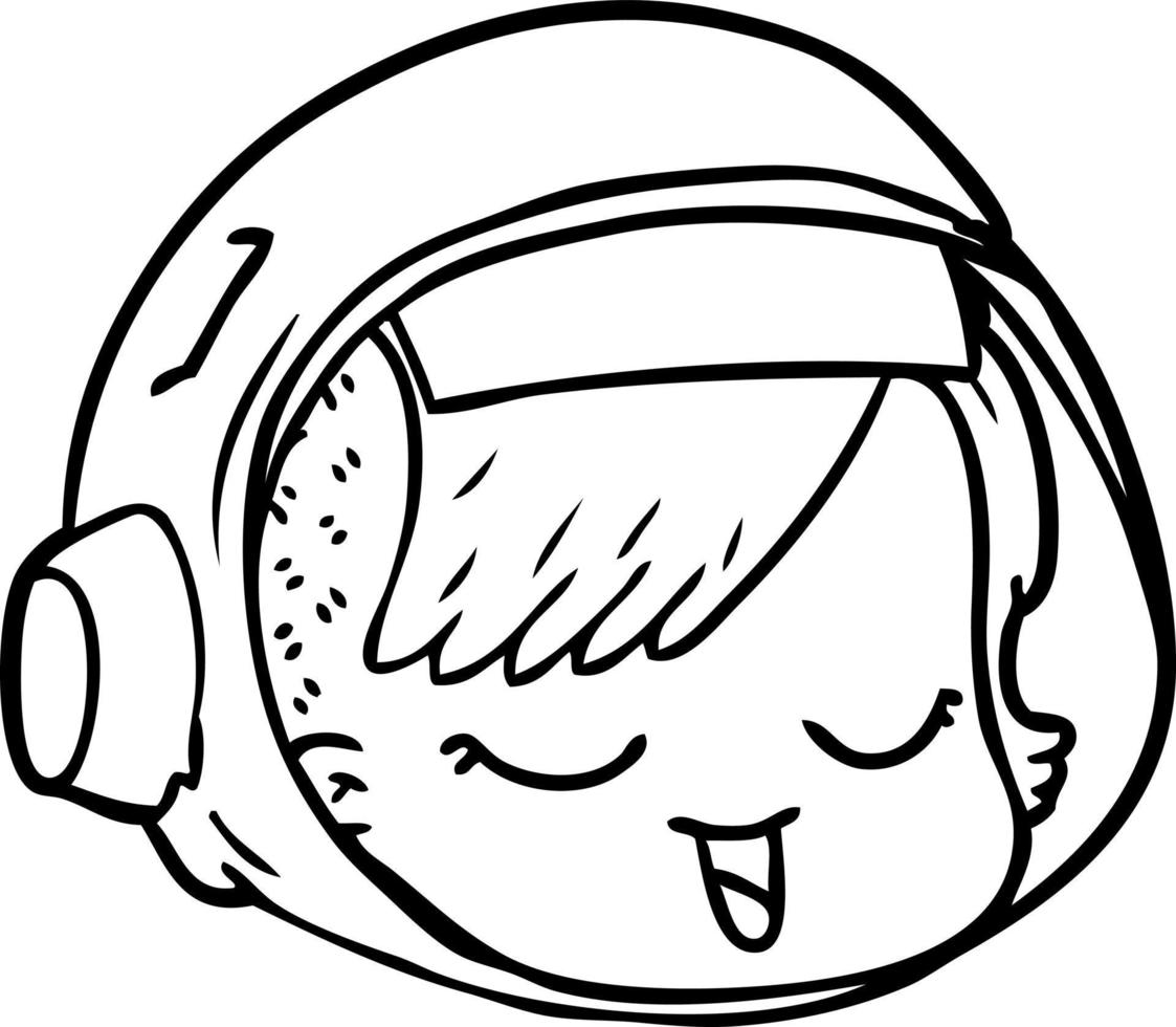 cartoon astronaut face vector