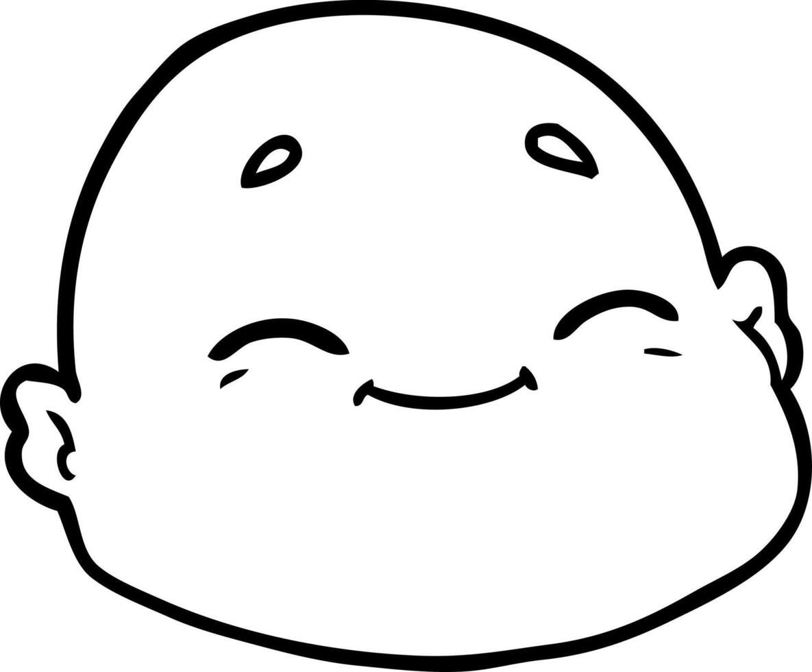 cartoon happy bald man vector