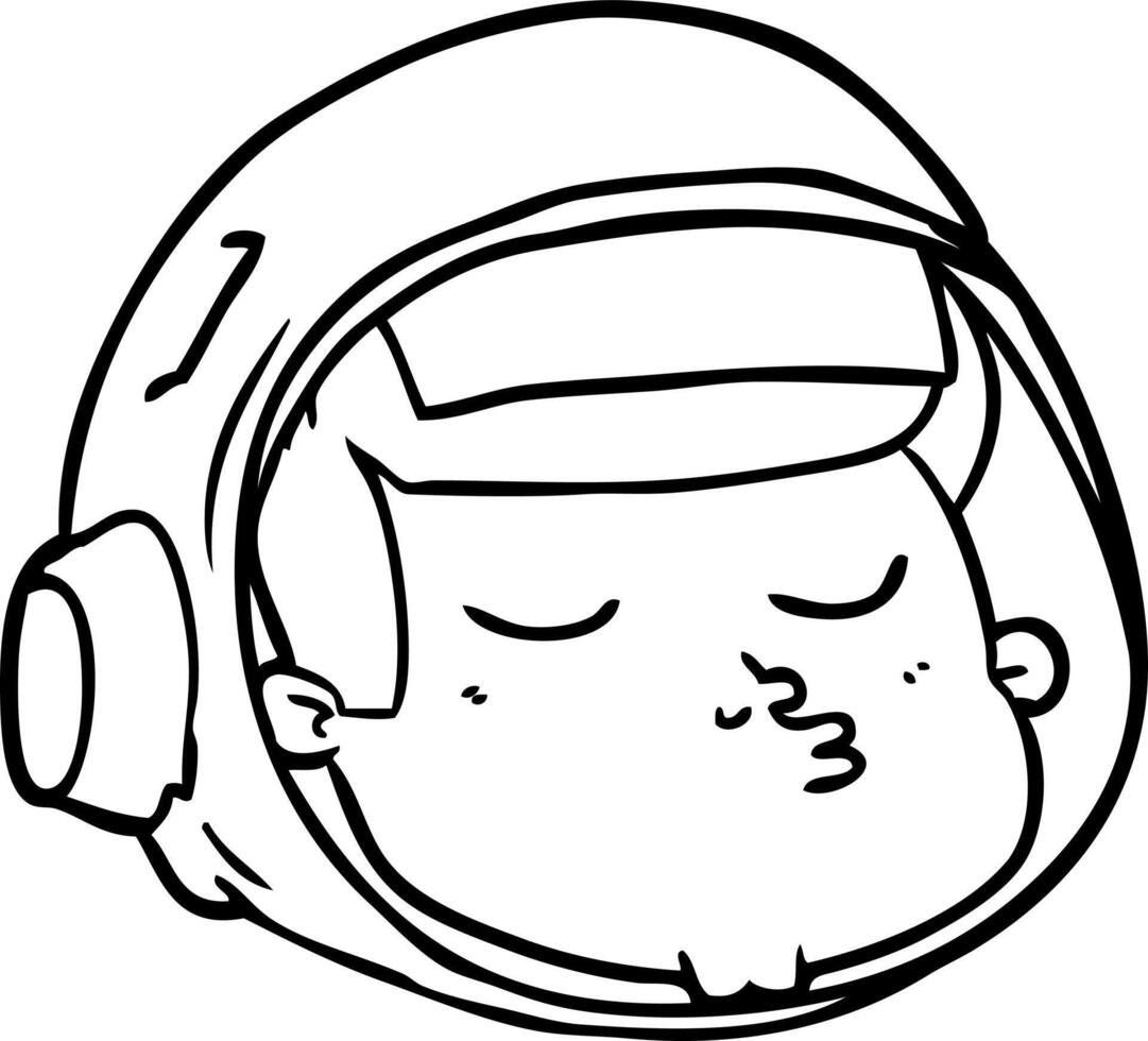 cartoon astronaut face vector