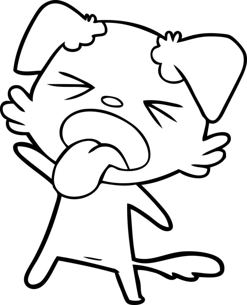 cartoon disgusted dog vector