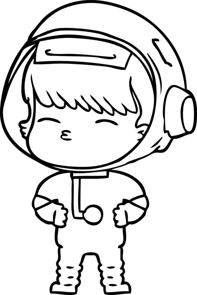 cartoon curious astronaut vector