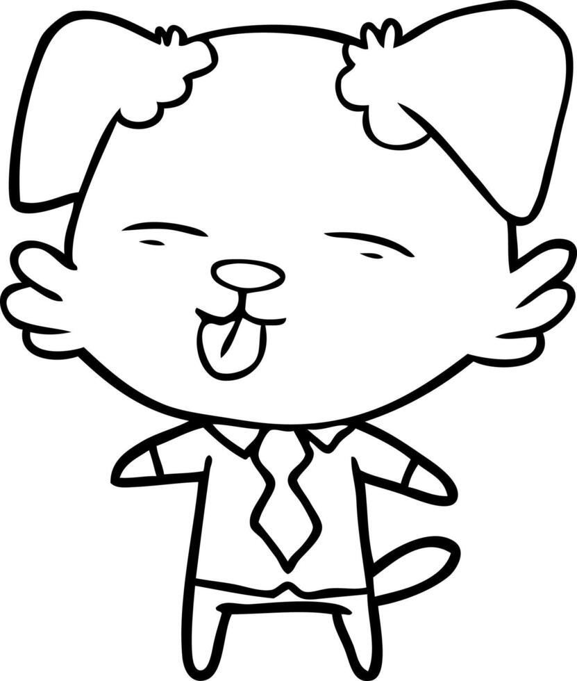 cartoon dog in shirt and tie vector