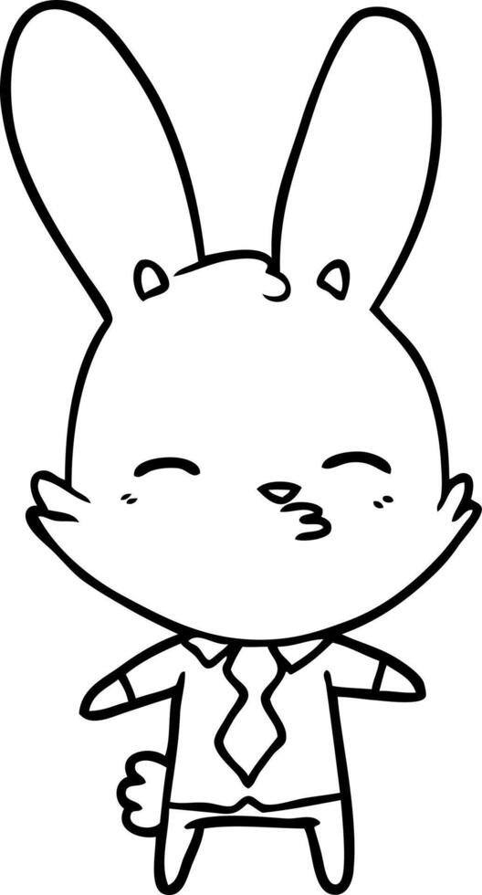 curious bunny cartoon vector