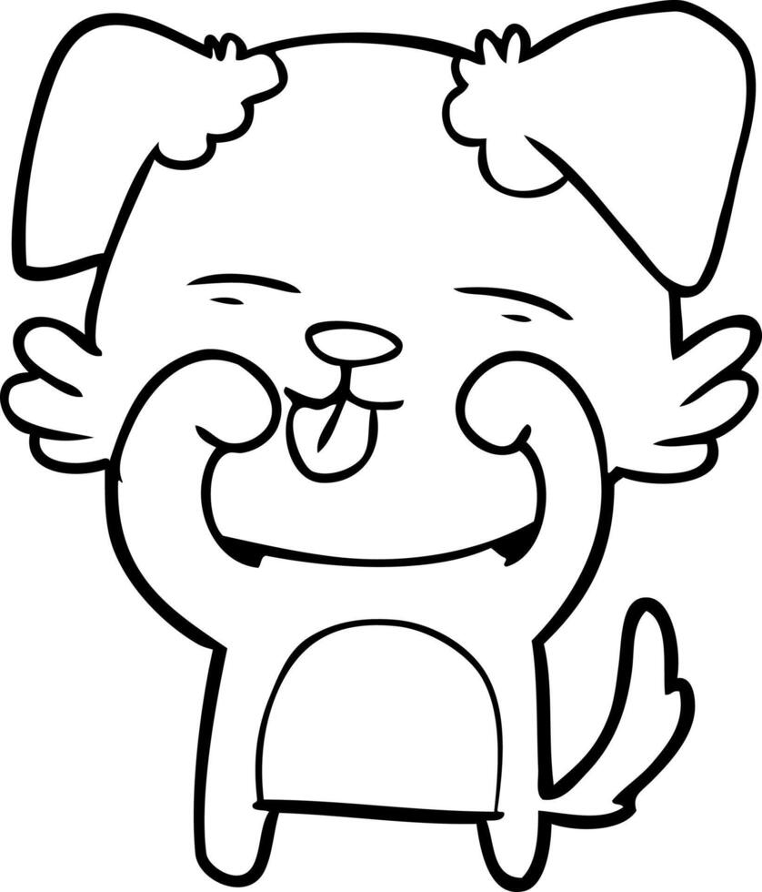 cartoon dog rubbing eyes vector