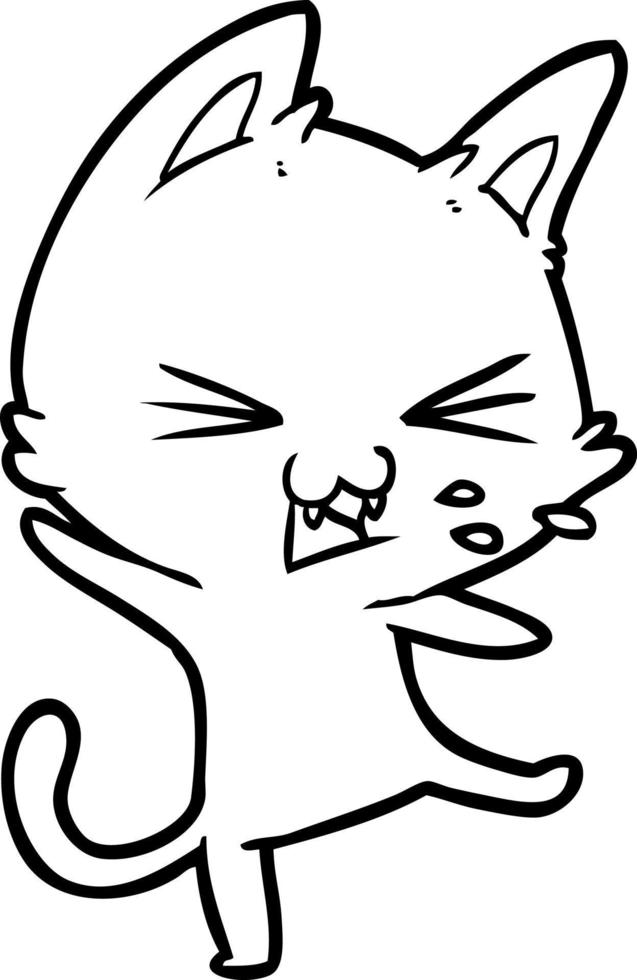 gato de dibujos animados haciendo una rabieta vector