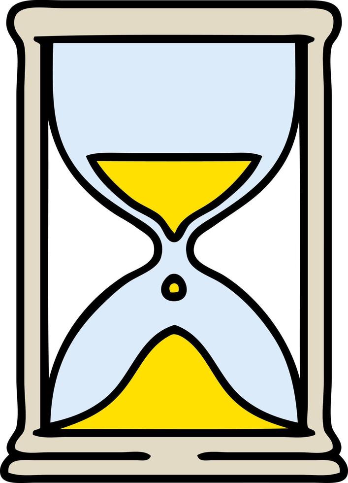 cartoon of an hourglass running sand vector