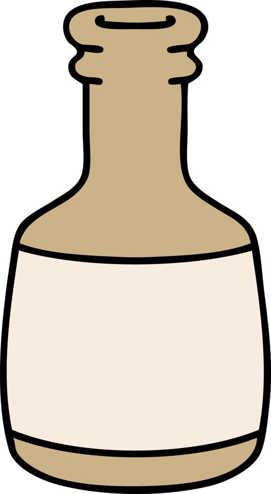 cartoon of an old beer bottle vector