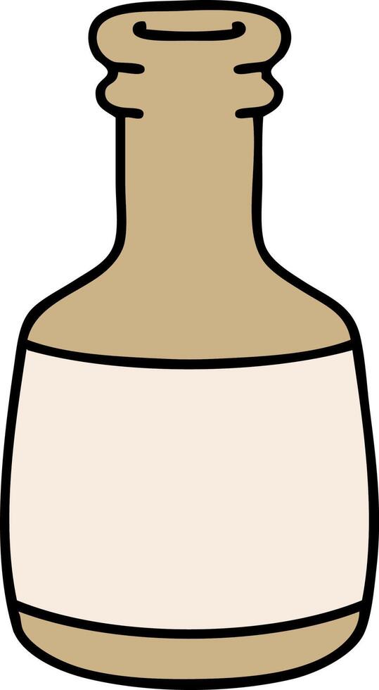 cartoon of an old beer bottle vector