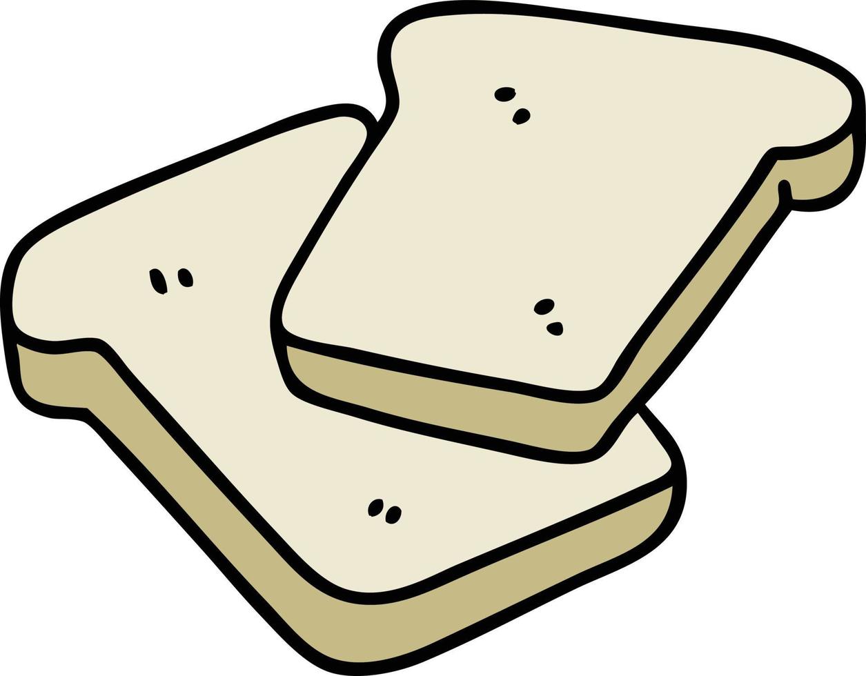 cartoon slices of wholemeal bread vector