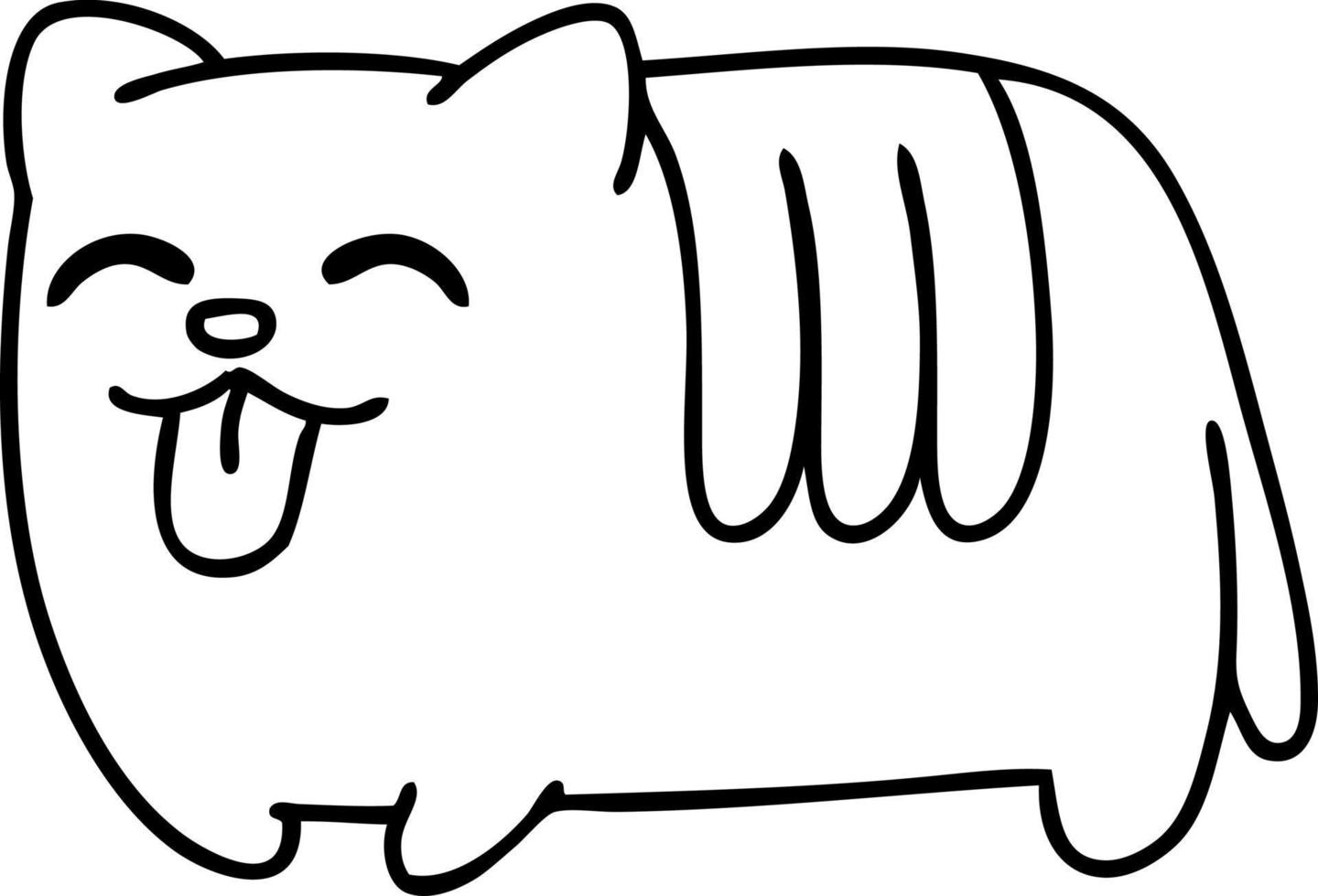 line doodle of a funny cat sticking out tongue 12550083 Vector Art at ...