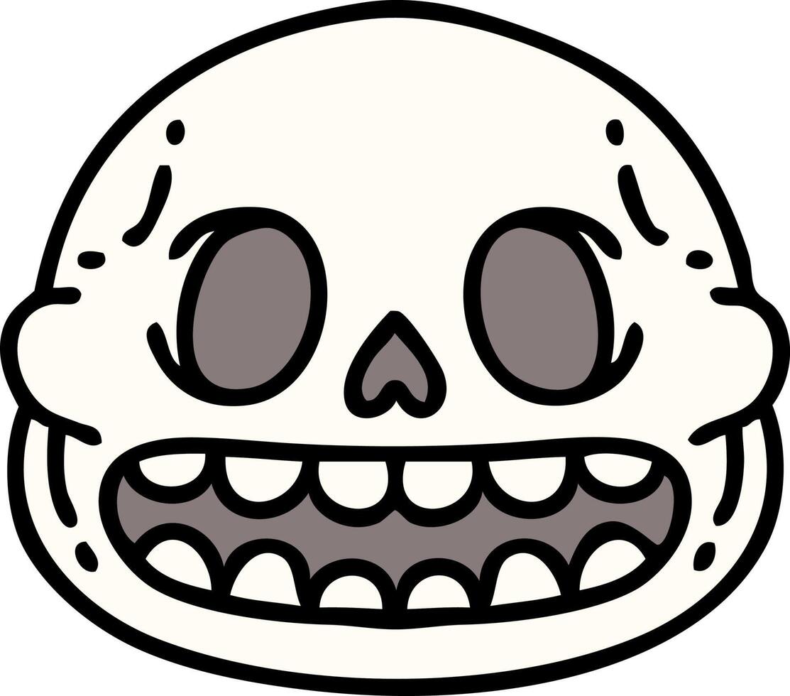 cartoon of a spooky halloween skull vector