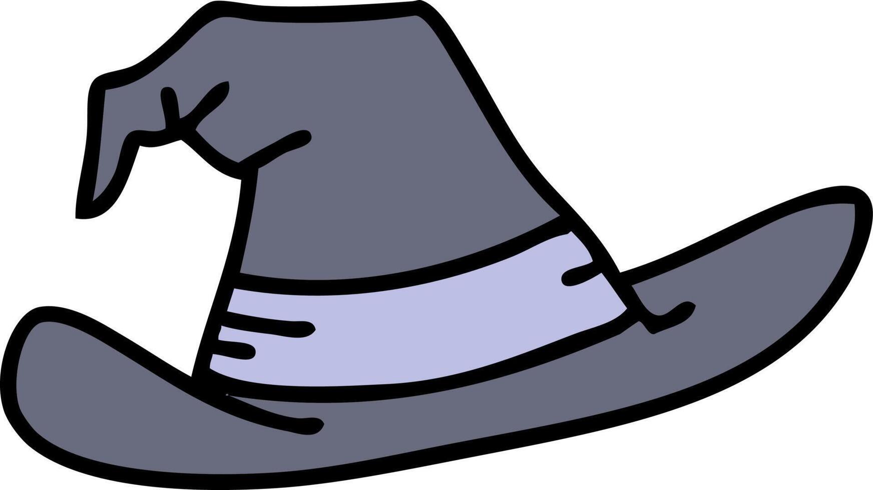 cartoon of a spooky witch hat vector