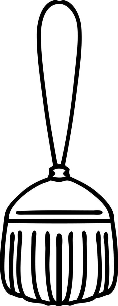 line doodle of a traditional broom stick vector