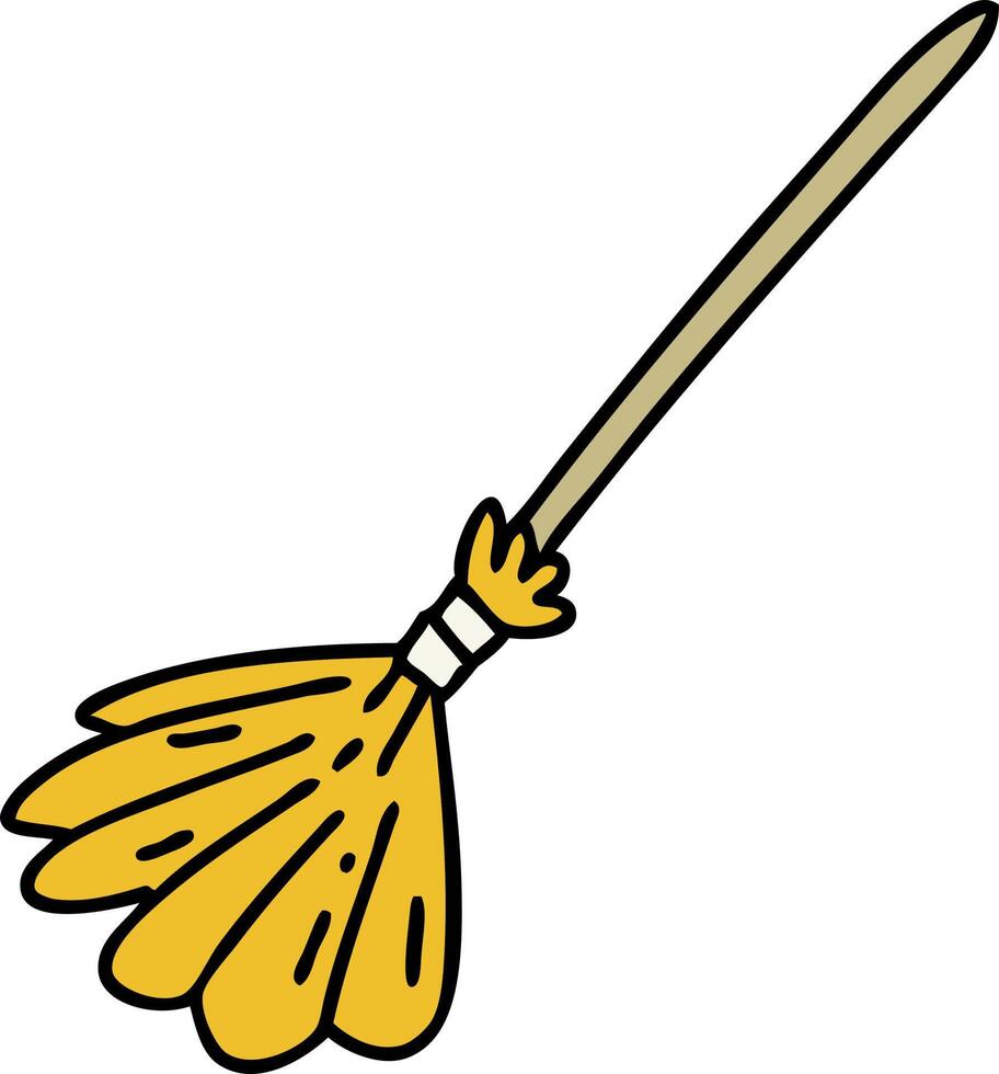 cartoon of a traditional broom stick vector