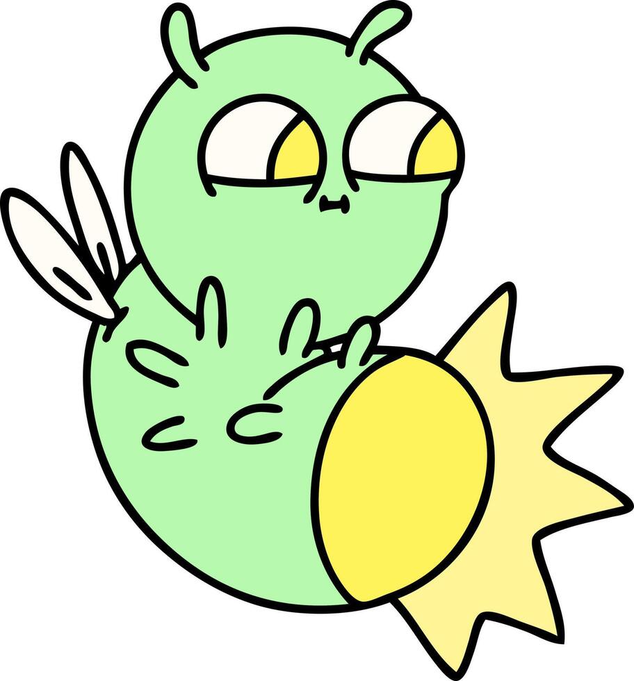 cartoon of a cute glow bug vector