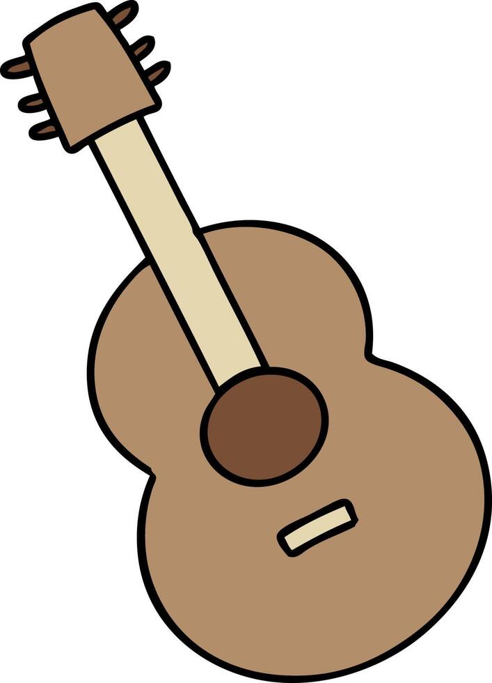 cartoon of an acoustic guitar vector