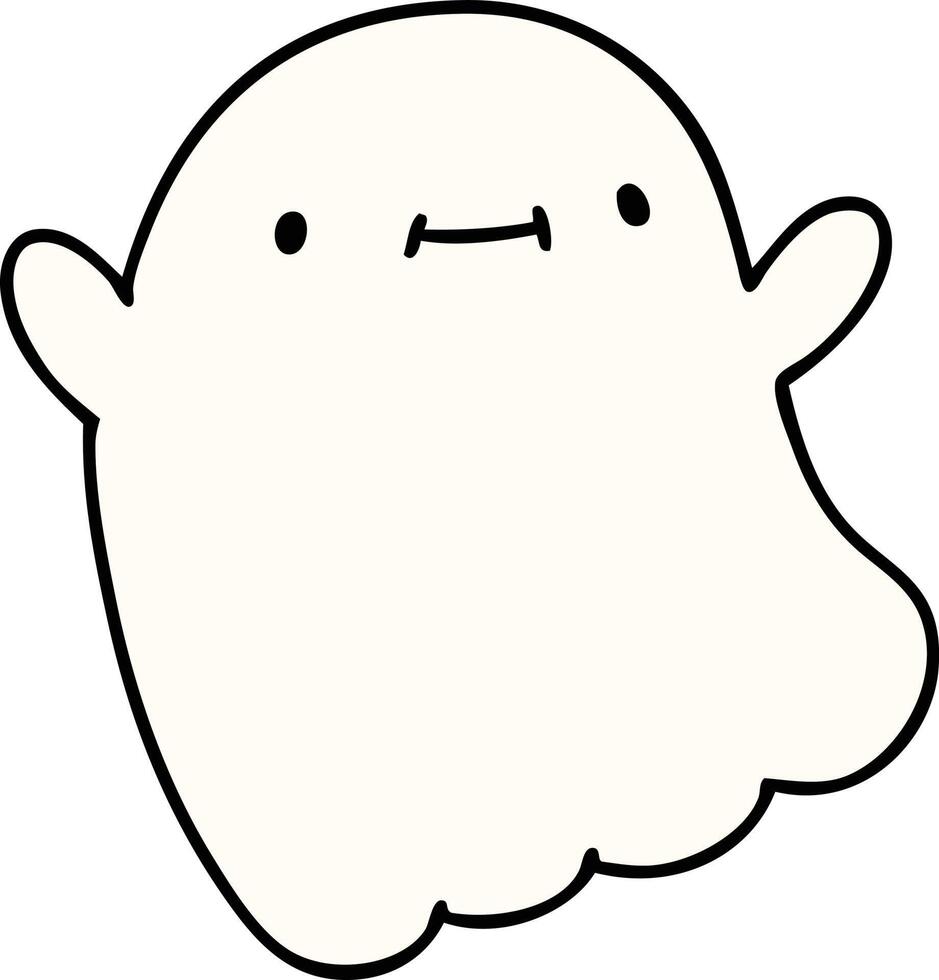 cartoon of a happy halloween ghost vector