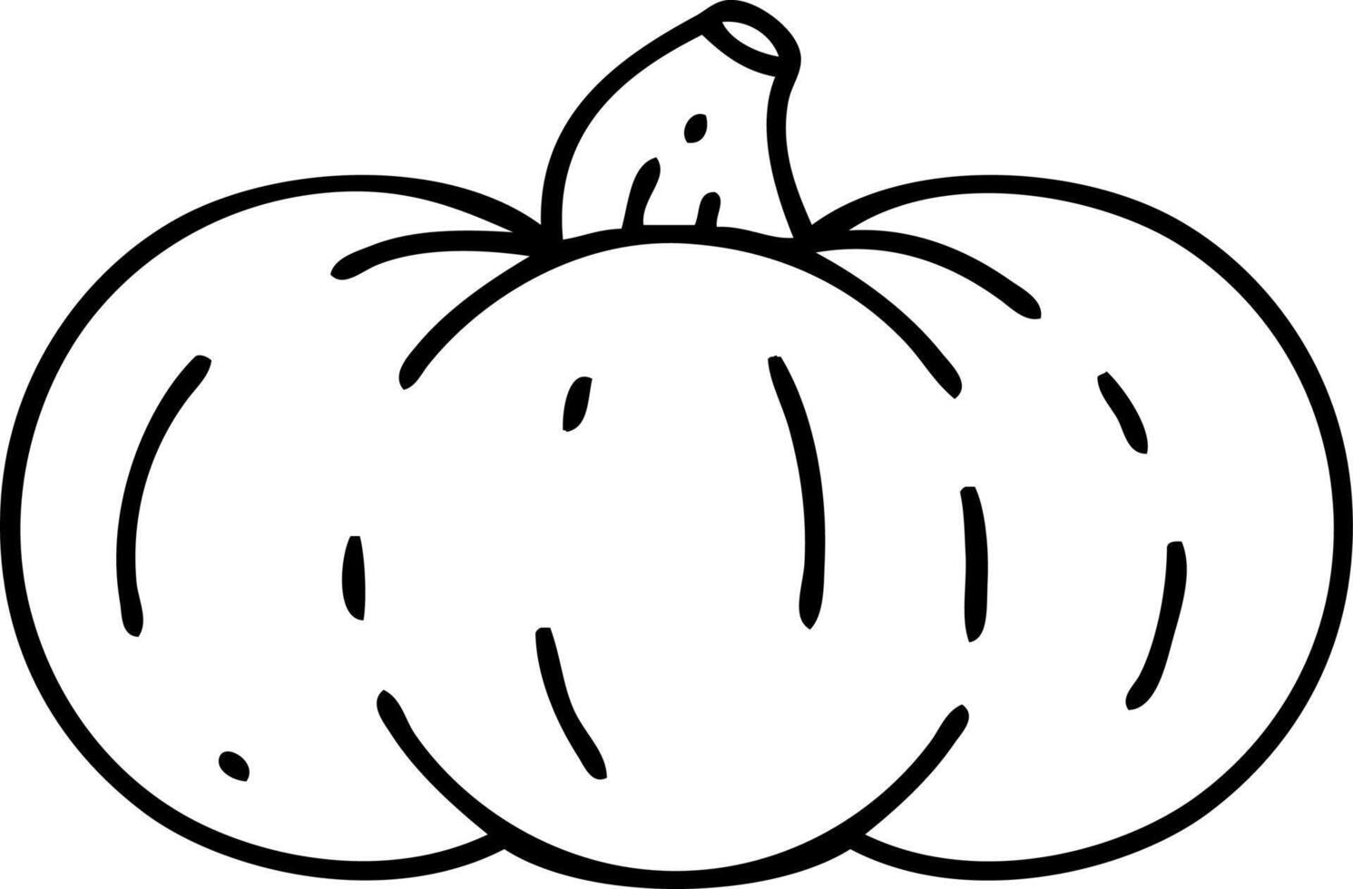 line doodle of a halloween pumpkin ready to carve vector