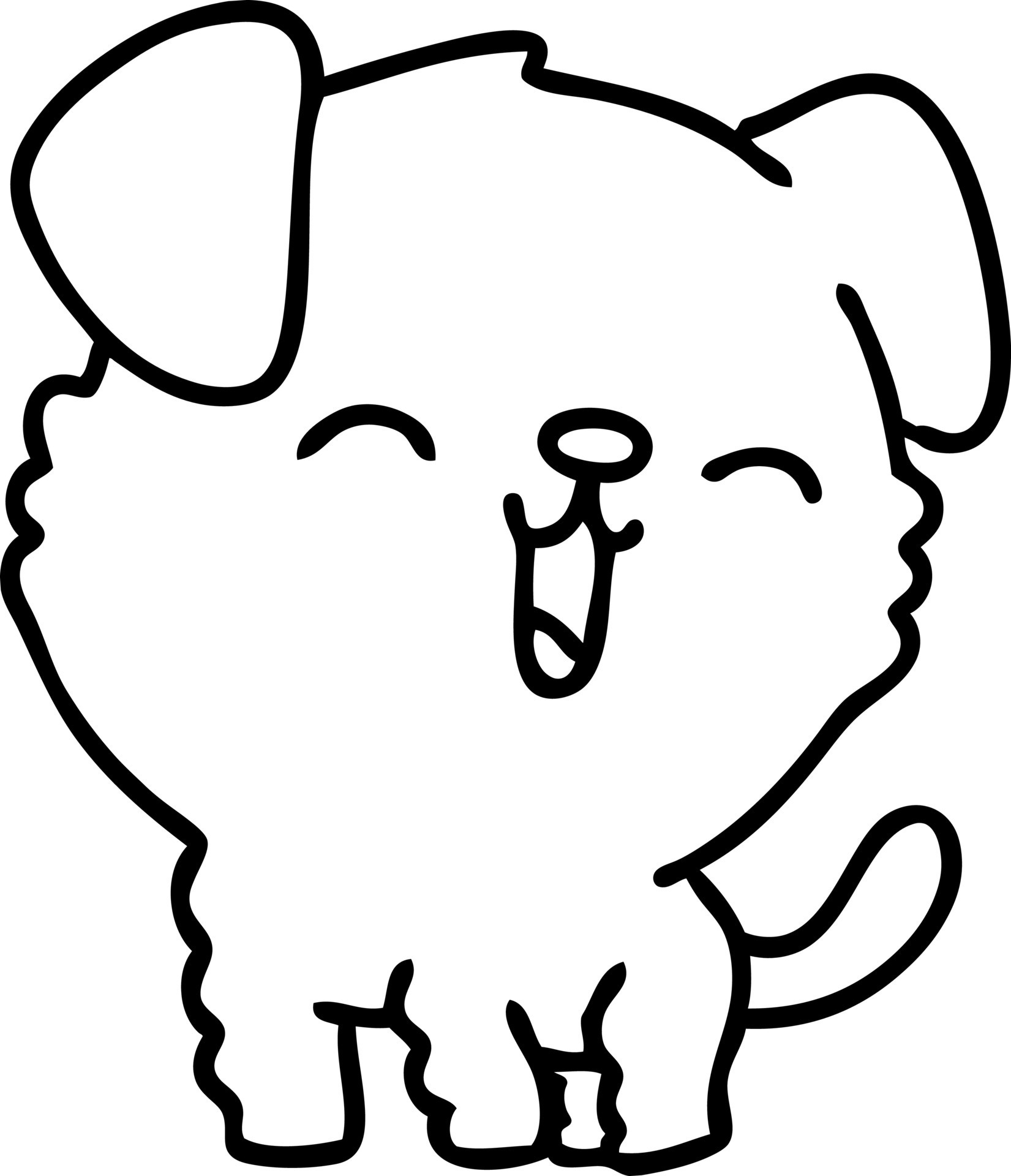 line doodle of a cute happy puppy 12550284 Vector Art at Vecteezy