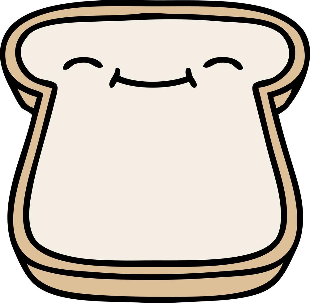 cartoon slice of bread with face vector