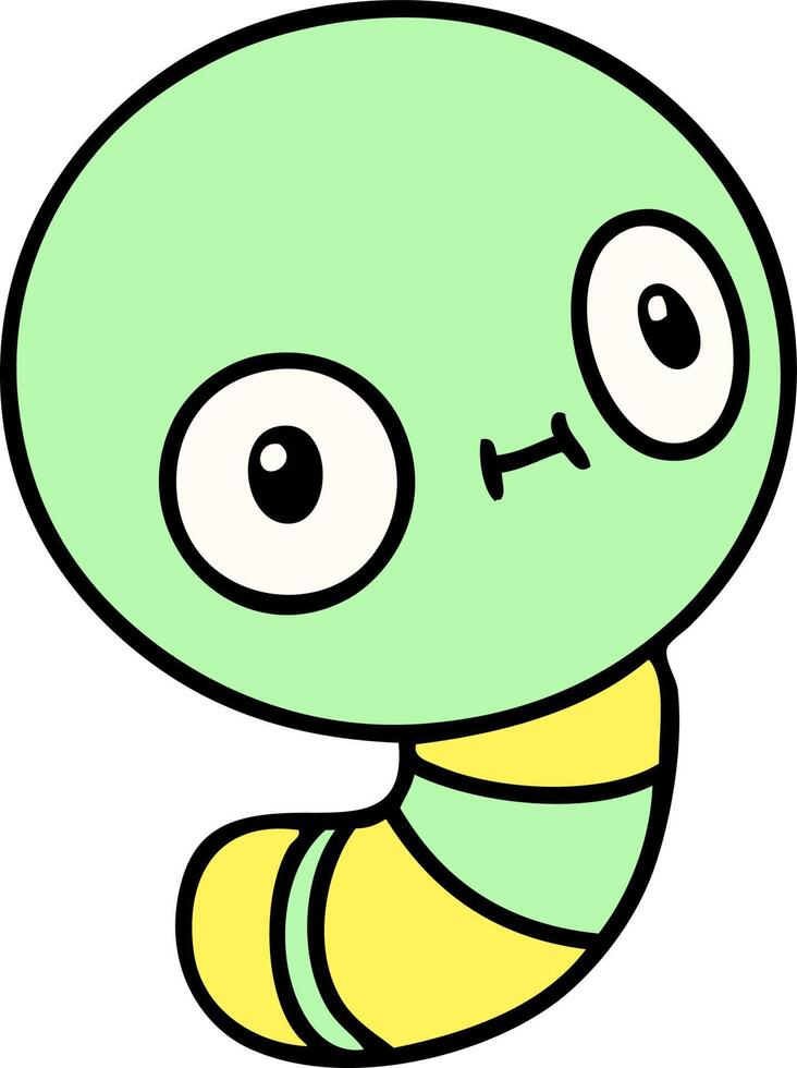 cartoon of a cute worm vector