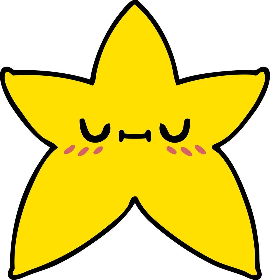 caricatura de una estrella pacífica contenta vector