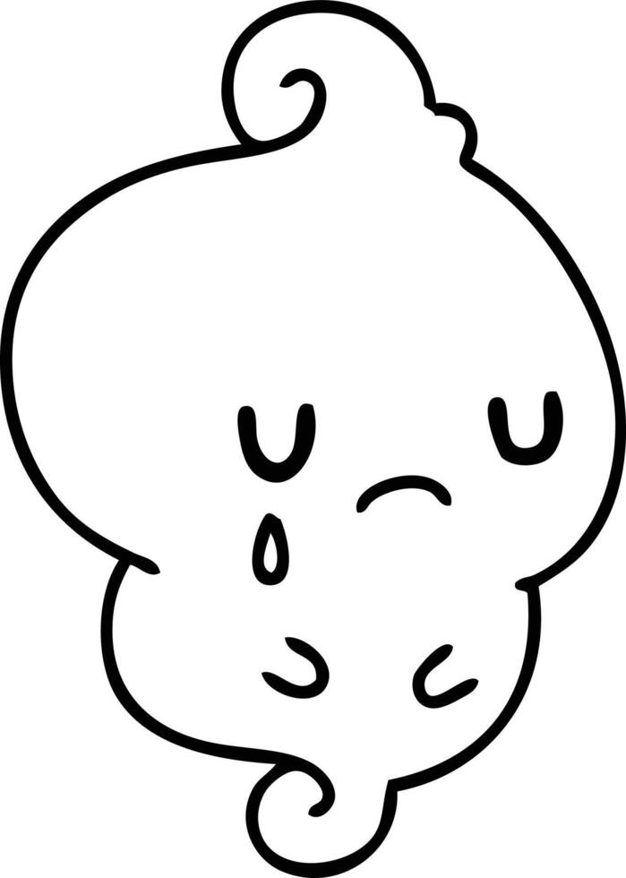 line doodle ghost crying over those left behind vector